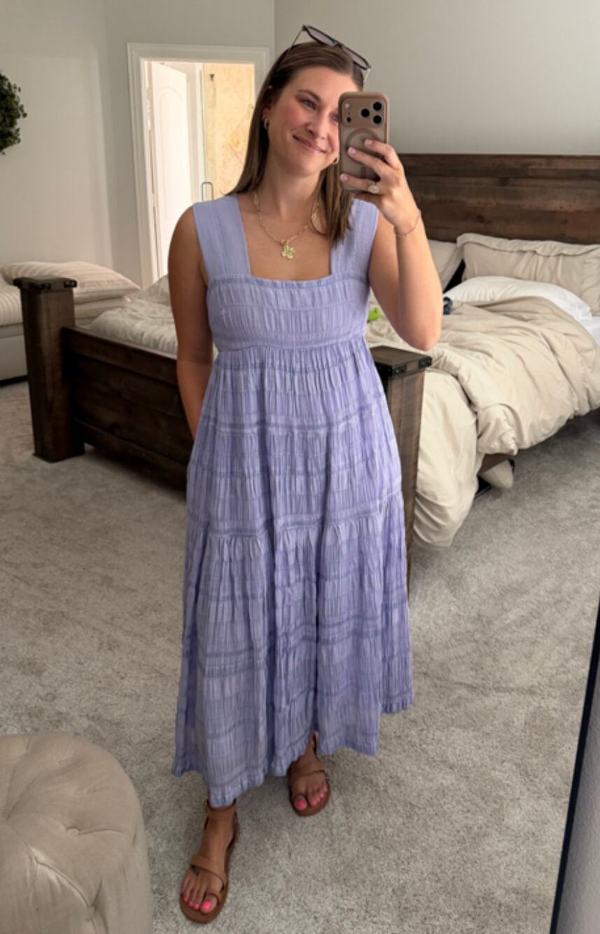 ANTHROPOLOGIE Helena Midi Dress in Lilac Size Medium